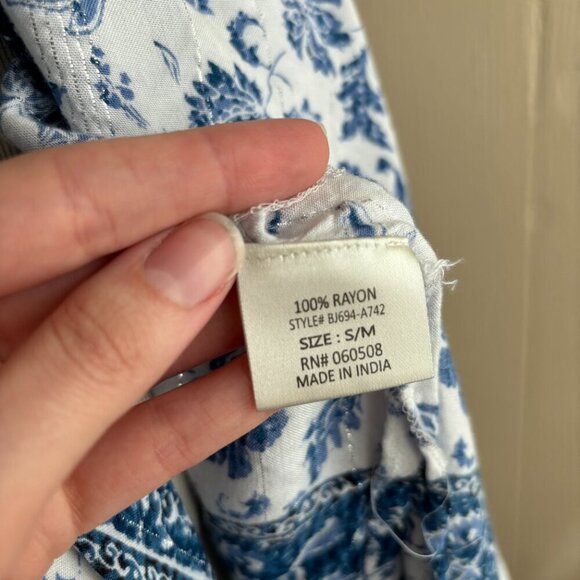 Boho Floral Print Tassel Trim Beachy Open Front Kimono Mi Ami - Picture 9 of 10